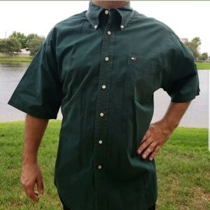 Tommy Hilfiger Shirts - Tommy Hilfiger Dress Shirt Olive Career Mens Work Tommy Hilfiger Shirts - Tommy Hilfiger Dress Shirt Olive Career Mens Work